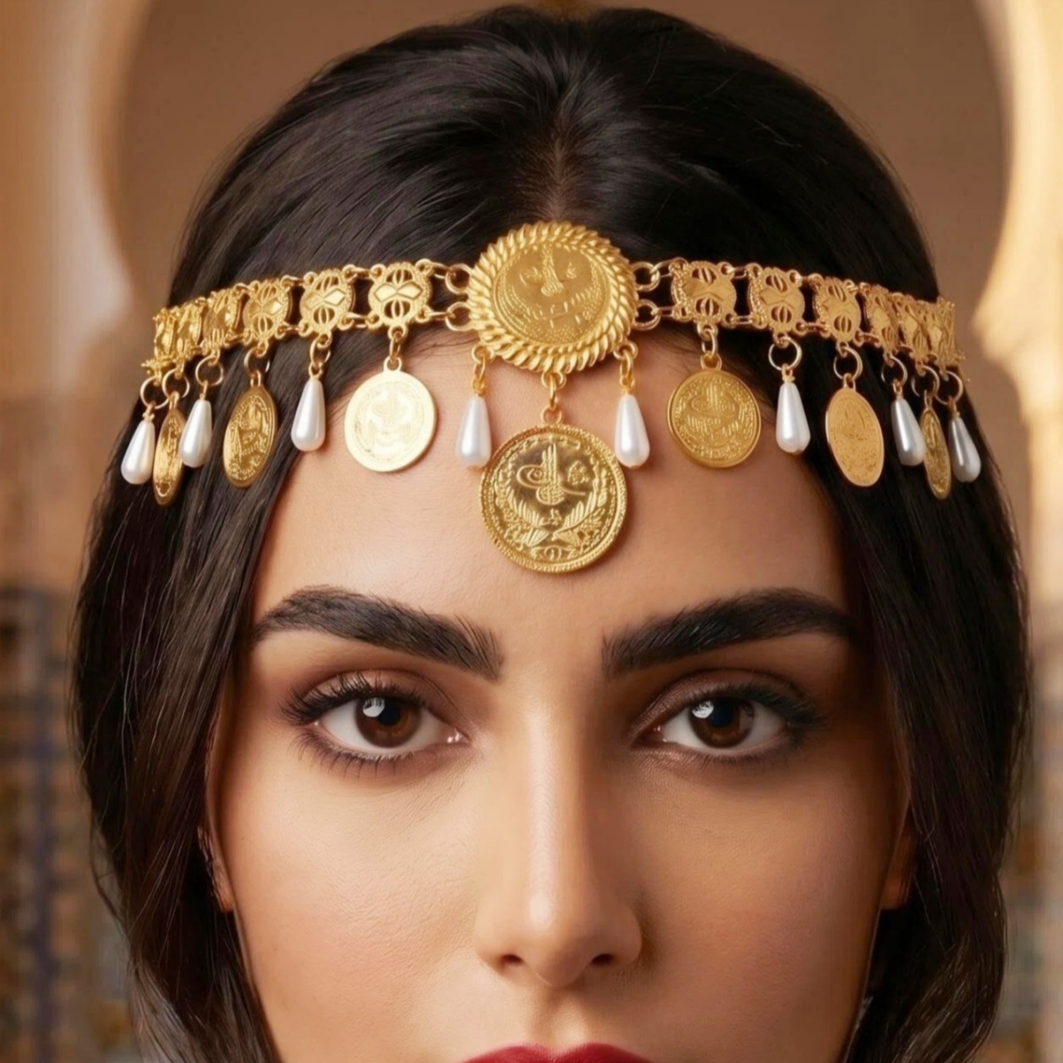 Women'S Egyptian Accessories - Kurdish Headpiece Jewelry Egyptian Gold Color