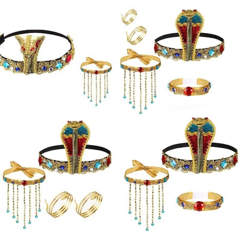 Women'S Egyptian Accessories - Egyptian Costume Accessories Beaded Necklace Headpiece