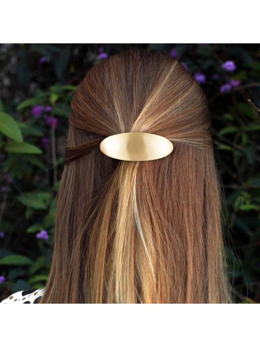 Women'S Formal Accessories - 3inch Oval Hair Barrette Vintage Metal