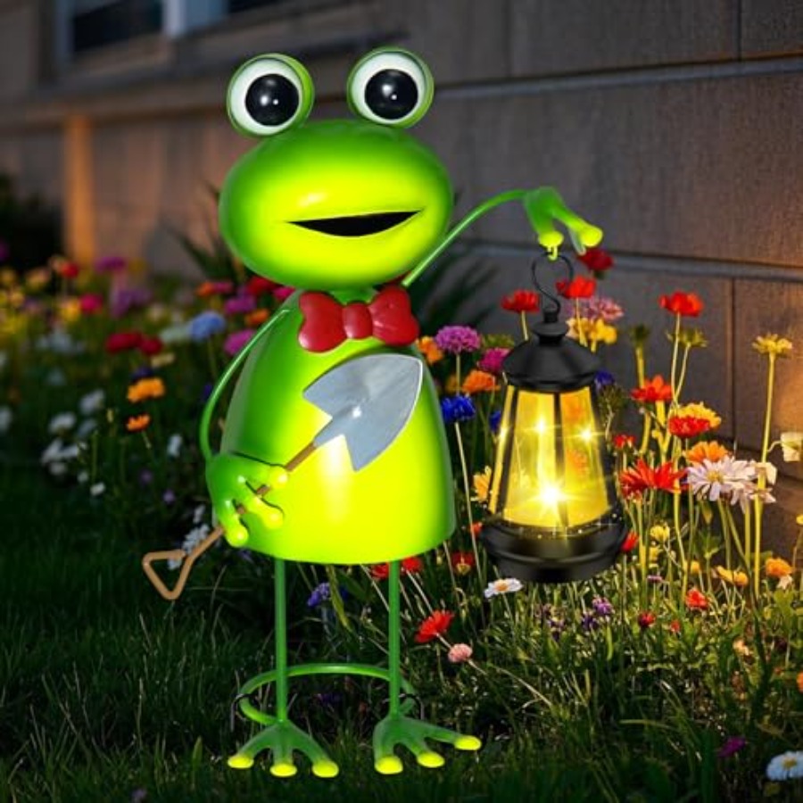 Women Accessories For Gift - Solar Garden Lights Frog Statue with