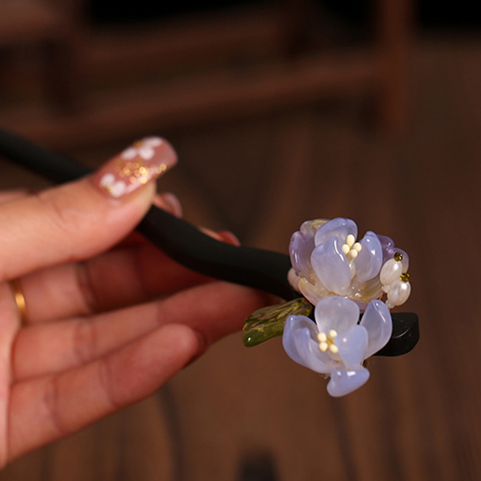 Women Accessories Trendy - Vintage Wooden Flower Hairpin For Women