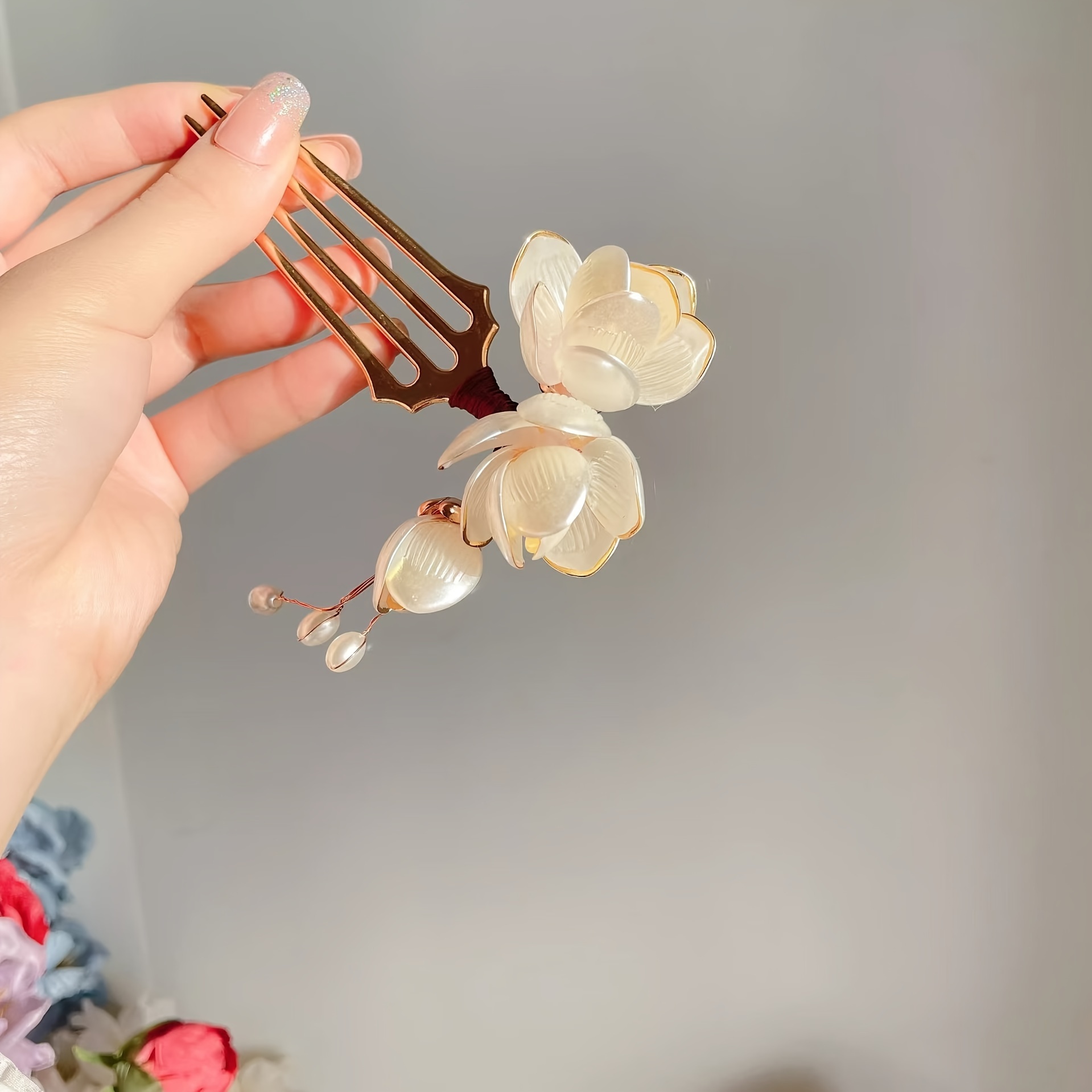 Women'S Accessories H&M - Chinese Style Shell Magnolia Flower Hair