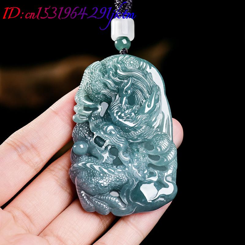 Natural Burmese Jadeite Dragon - Women Accessories For Gift 评论和价格