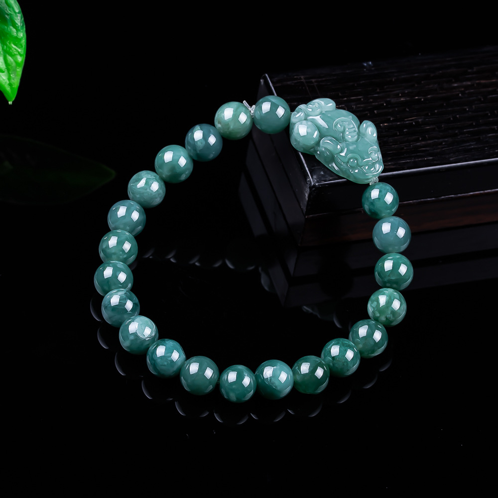 Natural Burmese Jadeite Pixiu  - Women Accessories For Gift 评论和价格