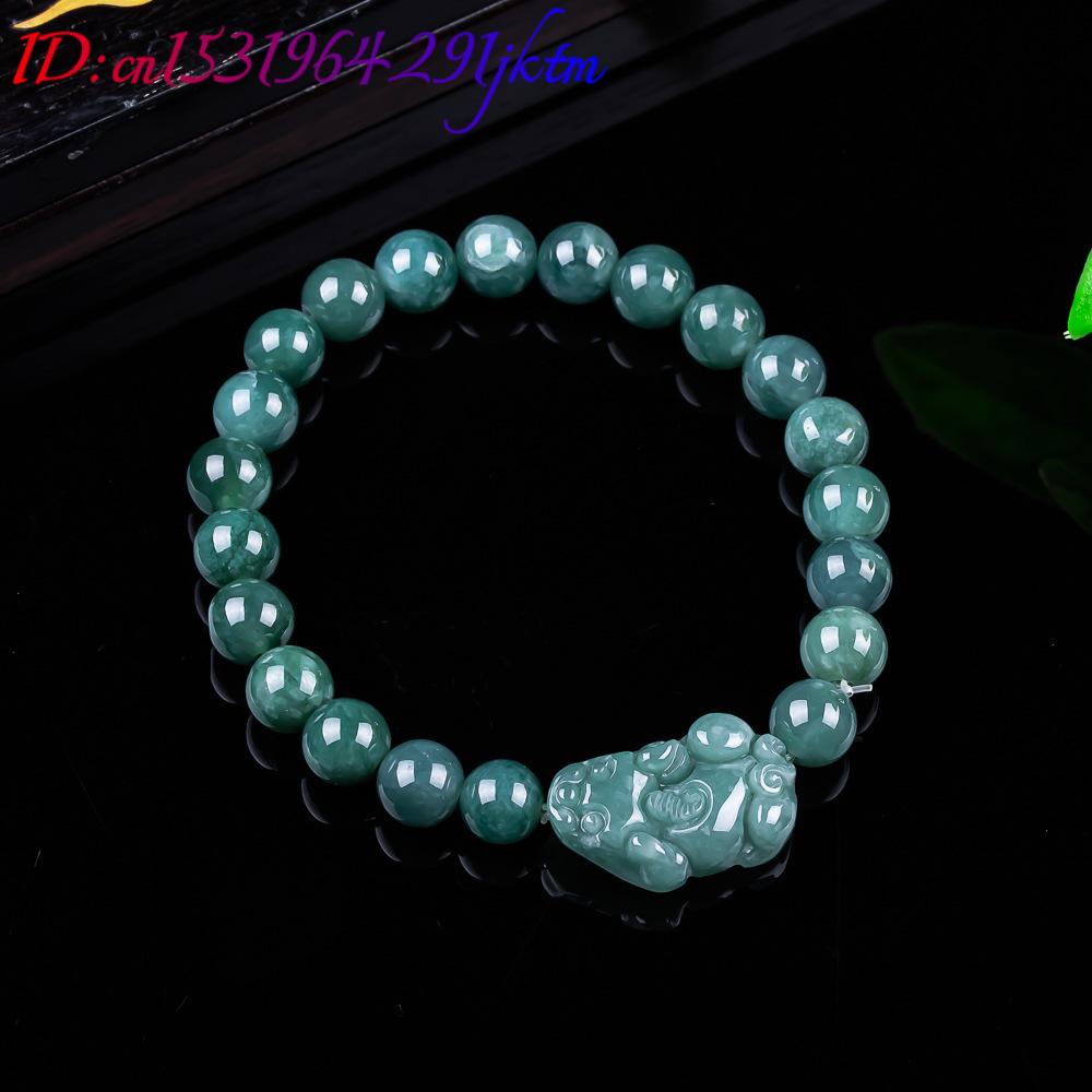 Natural Burmese Jadeite Pixiu  - Women Accessories For Gift 评论和价格