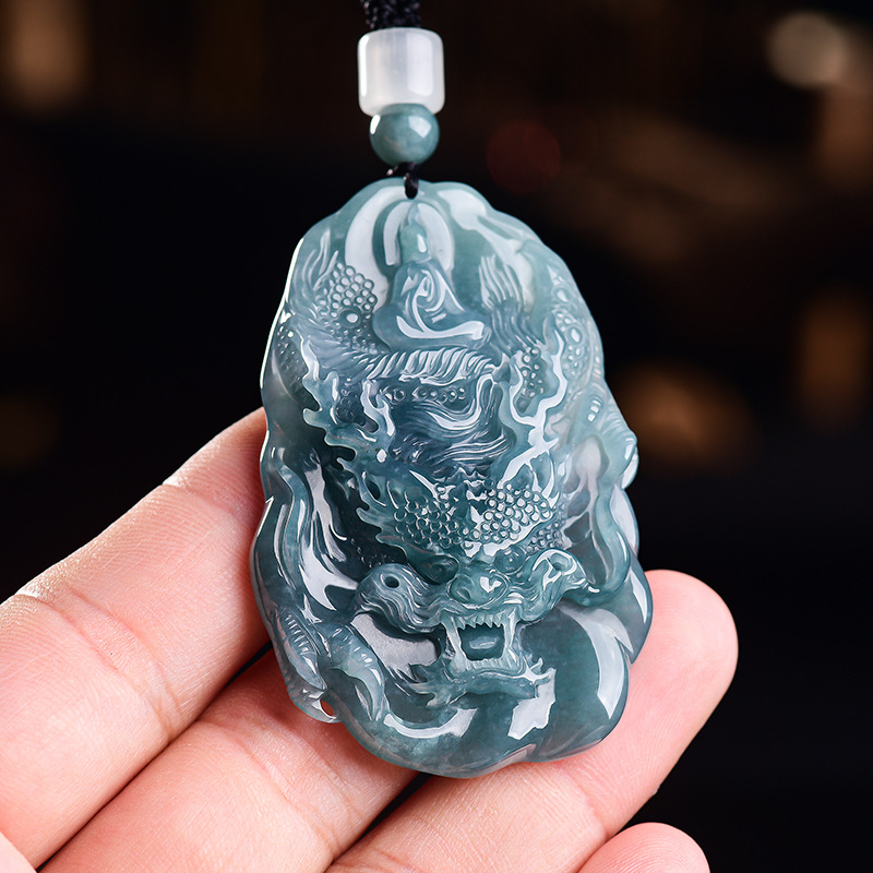 Natural Burmese Jadeite Dragon - Women Accessories For Gift 评论和价格