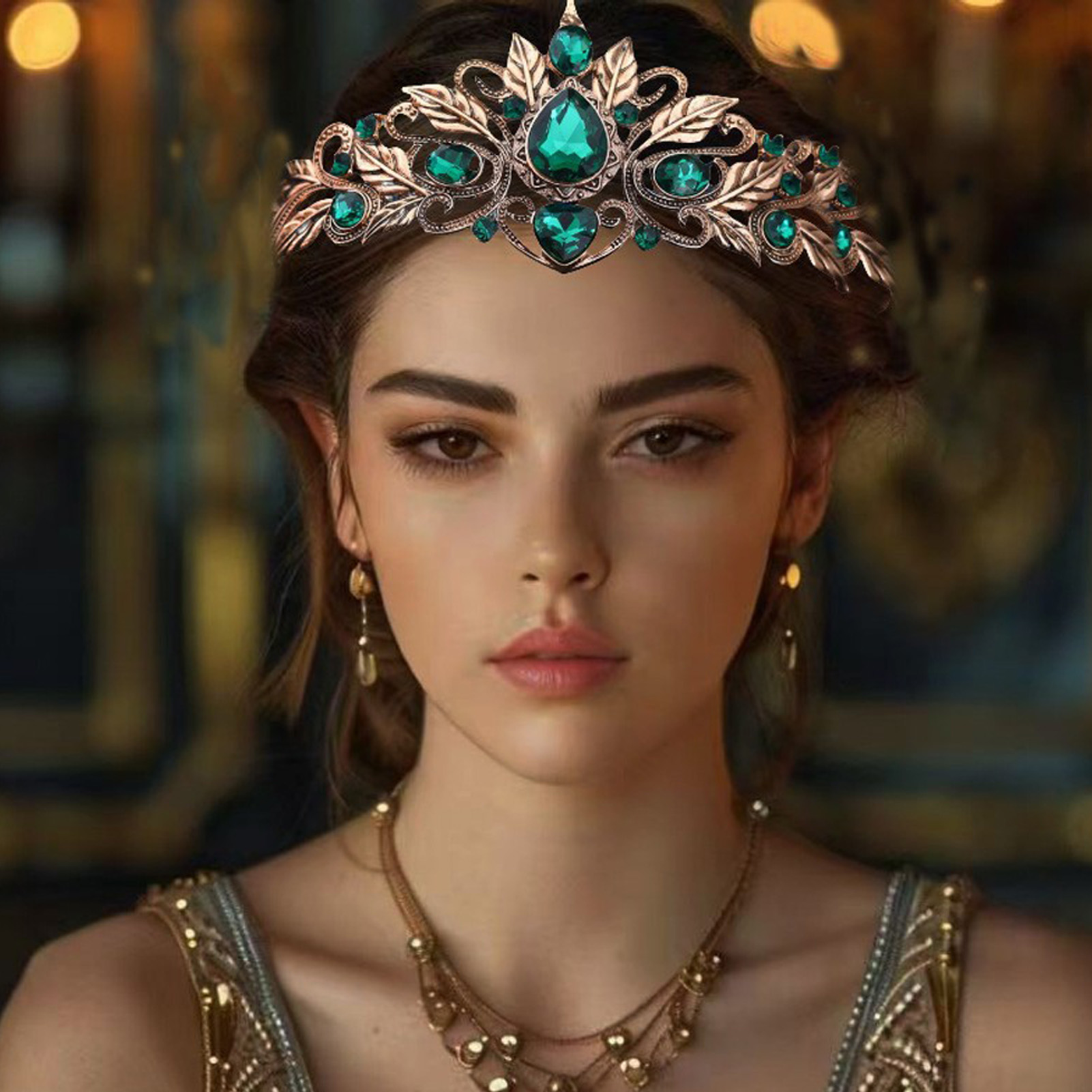 Baroque Style Round Tear Drop  - Women Accessories For Wedding 评论和价格