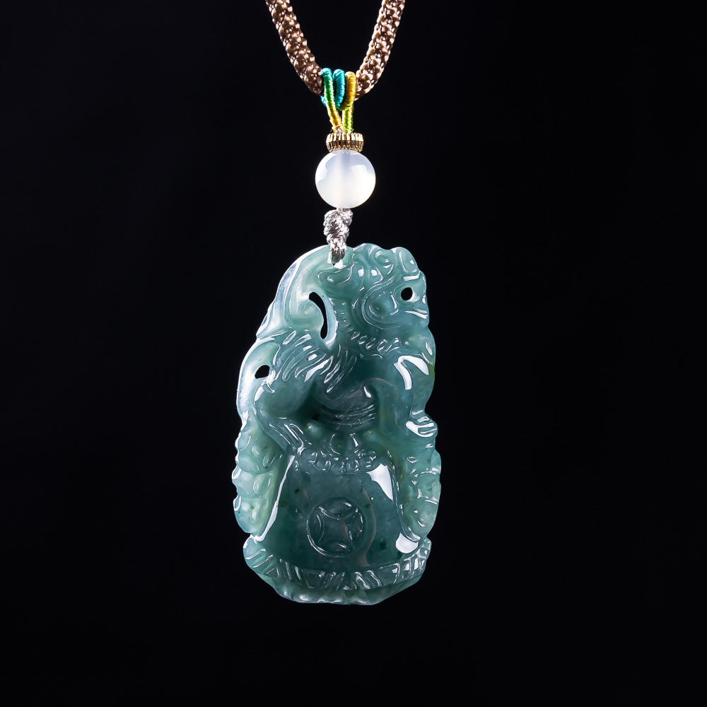 Burmese Jadeite Pixiu Pendant  - Women Accessories For Gift 评论和价格