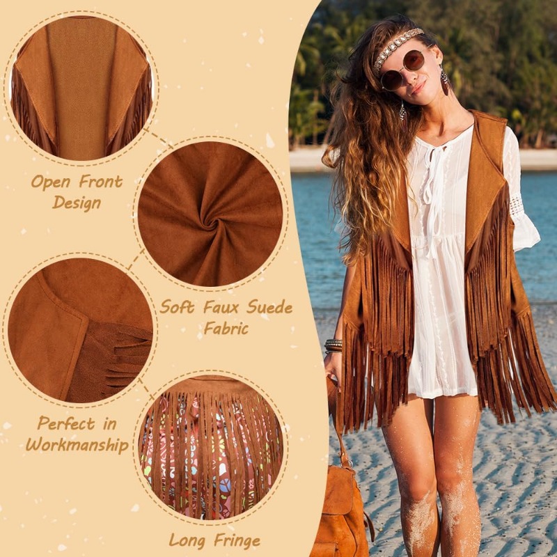 5 Pcs Hippie Costume Accessori - Women Accessories Earrings 评论和价格