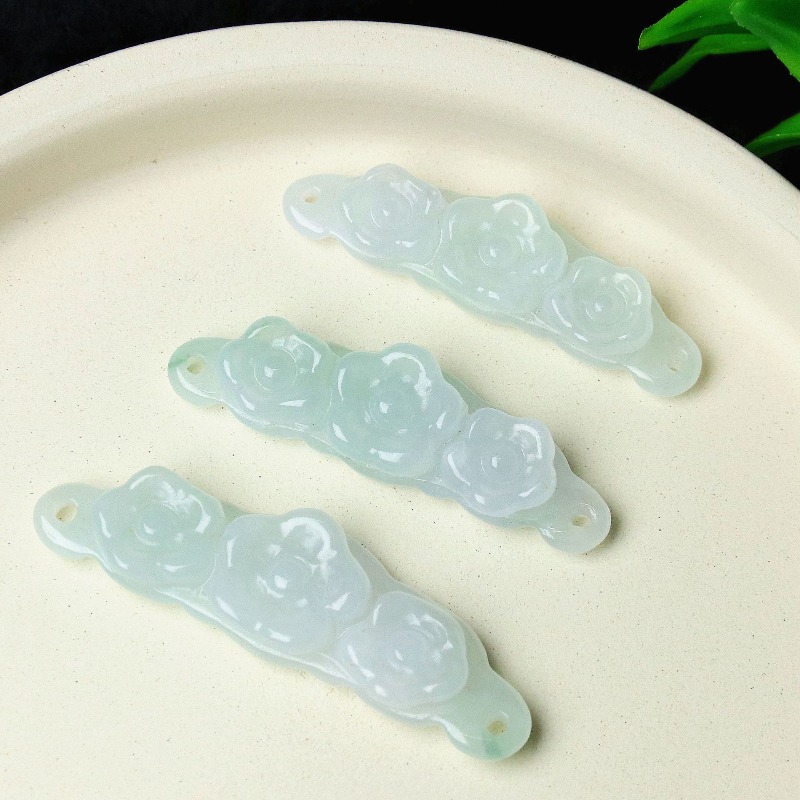 1pc Natural Jadeite Emerald Fl - Women Accessories For Gift 评论和价格