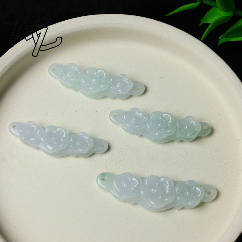 1pc Natural Jadeite Emerald Fl - Women Accessories For Gift 评论和价格