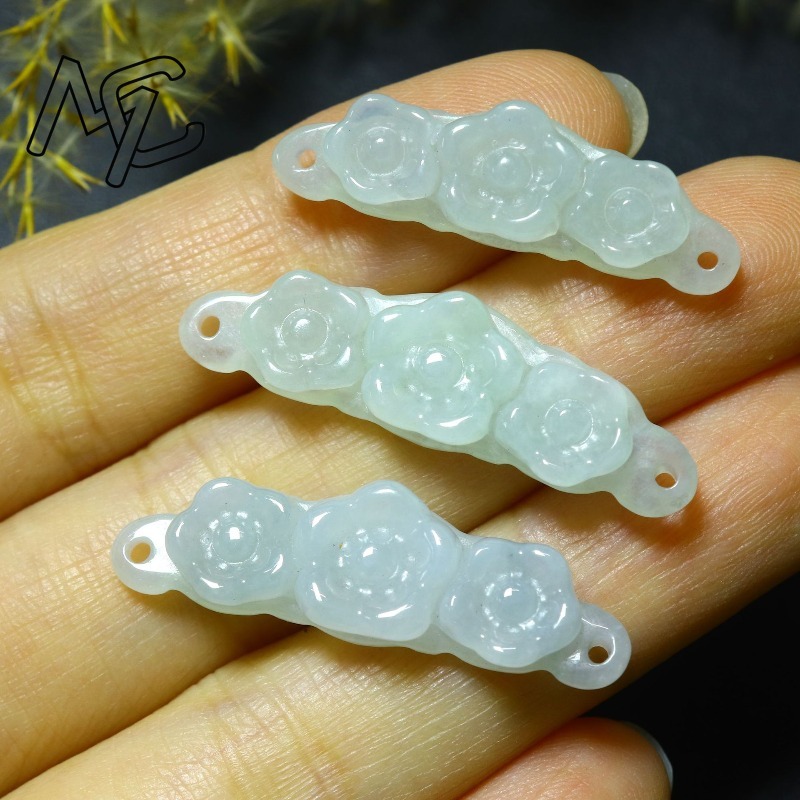 1pc Natural Jadeite Emerald Fl - Women Accessories For Gift 评论和价格