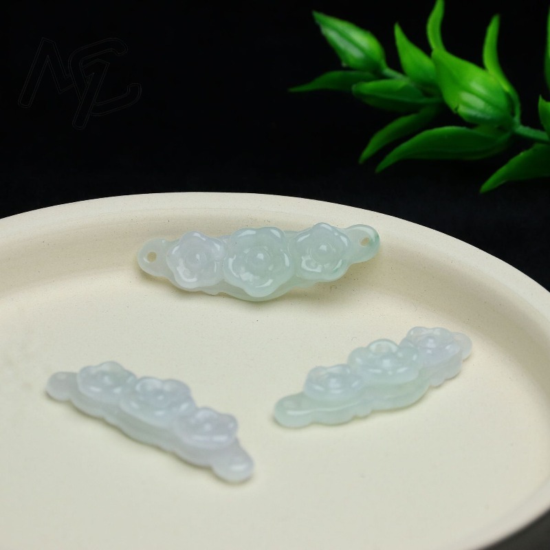 1pc Natural Jadeite Emerald Fl - Women Accessories For Gift 评论和价格