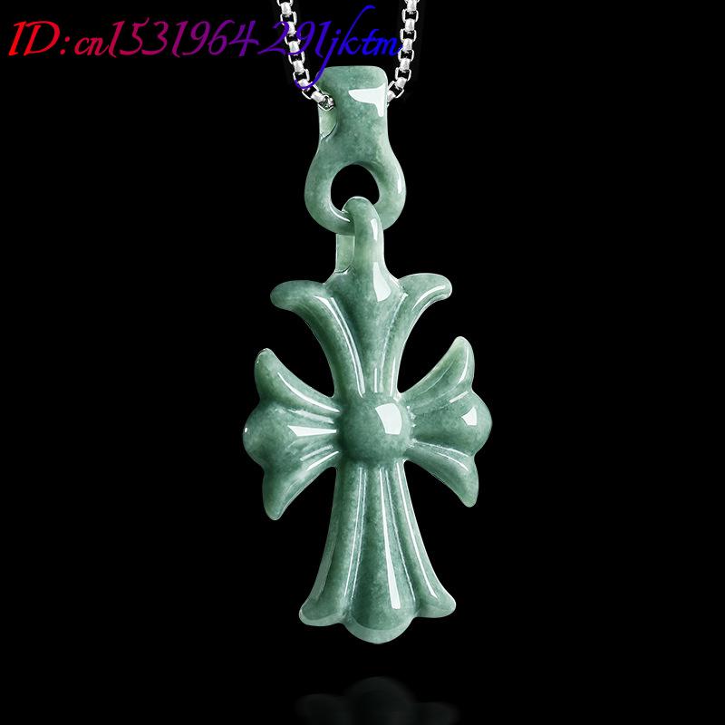 Natural Burmese Jadeite Cross  - Women Accessories For Gift 评论和价格