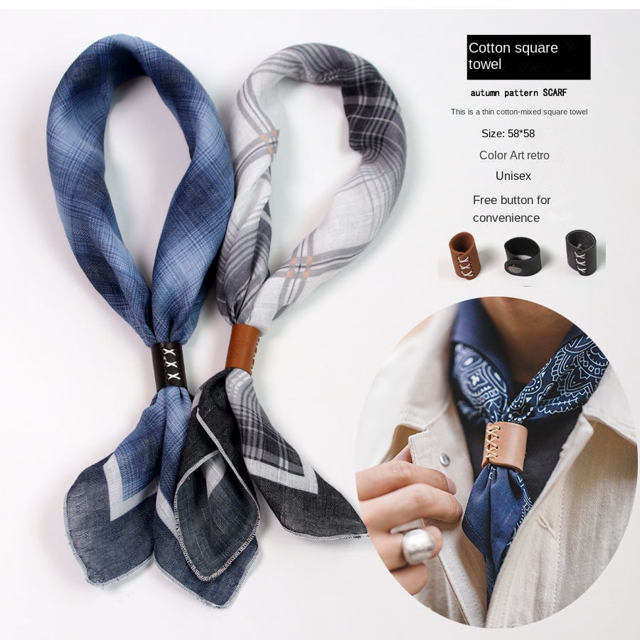 Men's Square Scarf with Button - Silk Scarf Square 评论和价格