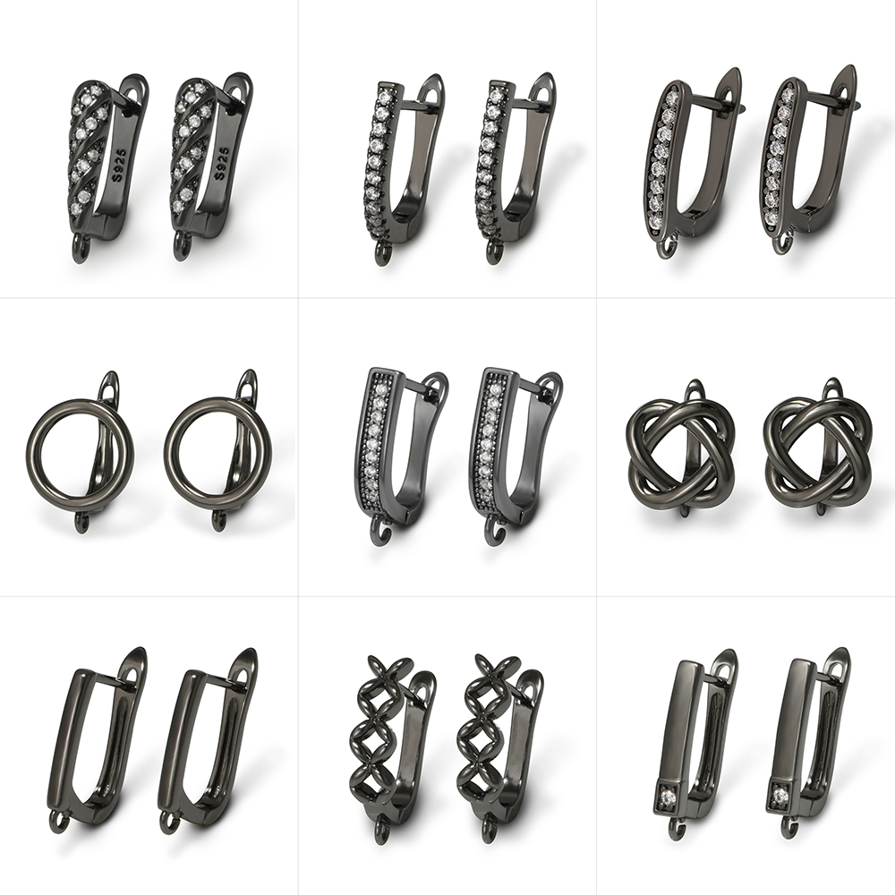 YANASI 1 Pair Gun Black  Brass - Women Accessories Earrings 评论和价格
