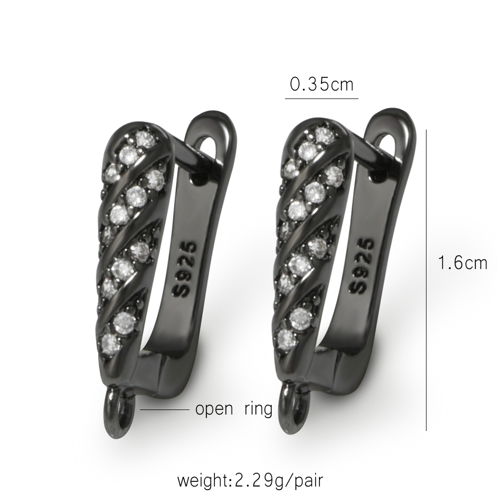 YANASI 1 Pair Gun Black  Brass - Women Accessories Earrings 评论和价格