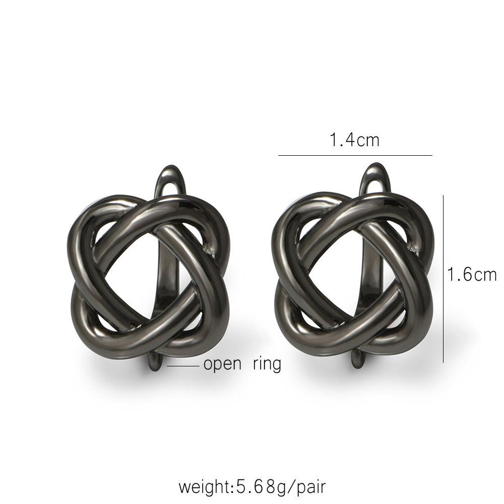 YANASI 1 Pair Gun Black  Brass - Women Accessories Earrings 评论和价格
