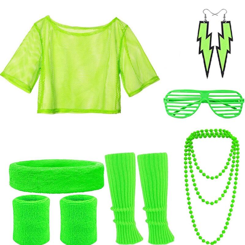 80s Hippie Disco Outfit Set Ne - Women Accessories Earrings 评论和价格
