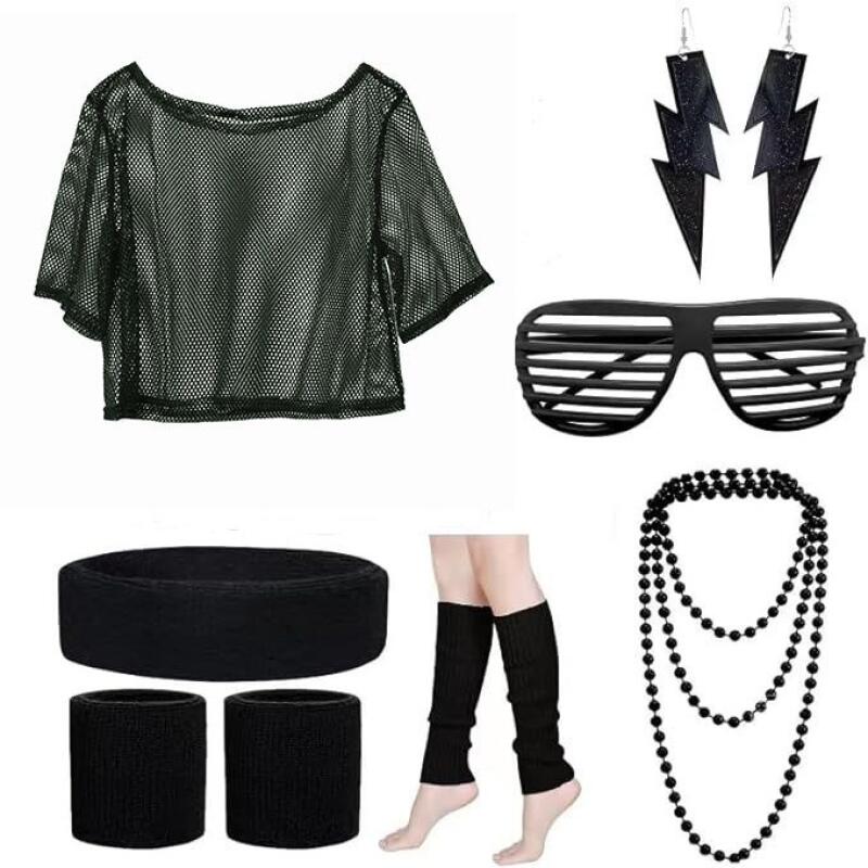 80s Hippie Disco Outfit Set Ne - Women Accessories Earrings 评论和价格