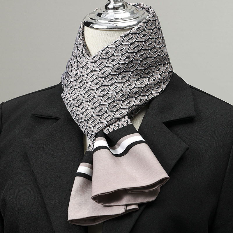 Men's Scarf Imitation Silk Nec - Silk Scarf Square 评论和价格