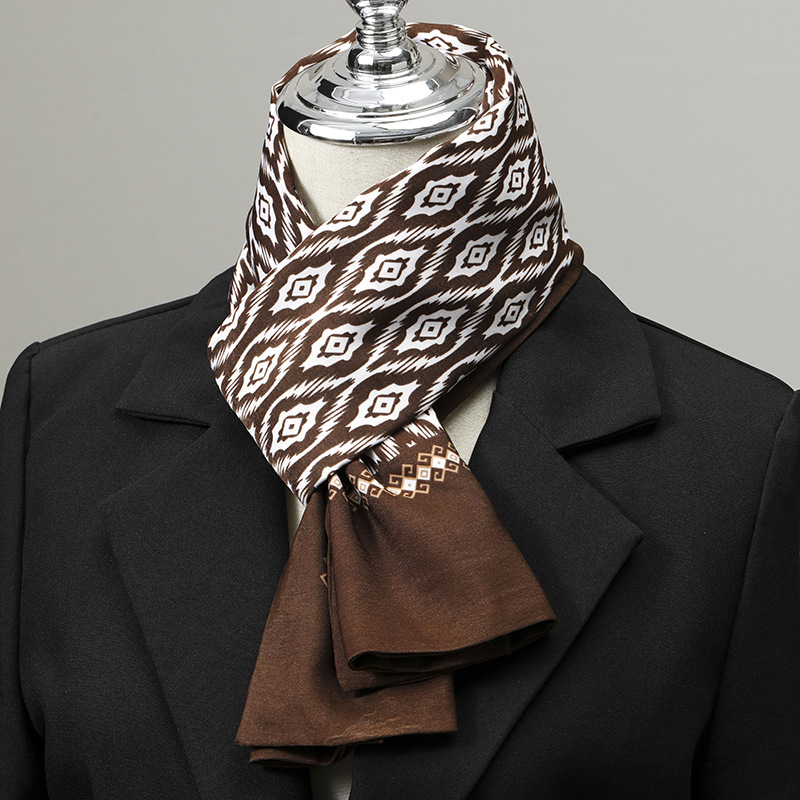 Men's Scarf Imitation Silk Nec - Silk Scarf Square 评论和价格