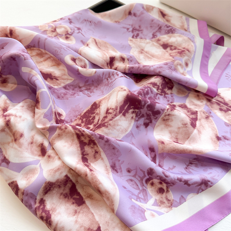 Retro 90cm Printed Large Squar - Silk Scarf Square 评论和价格