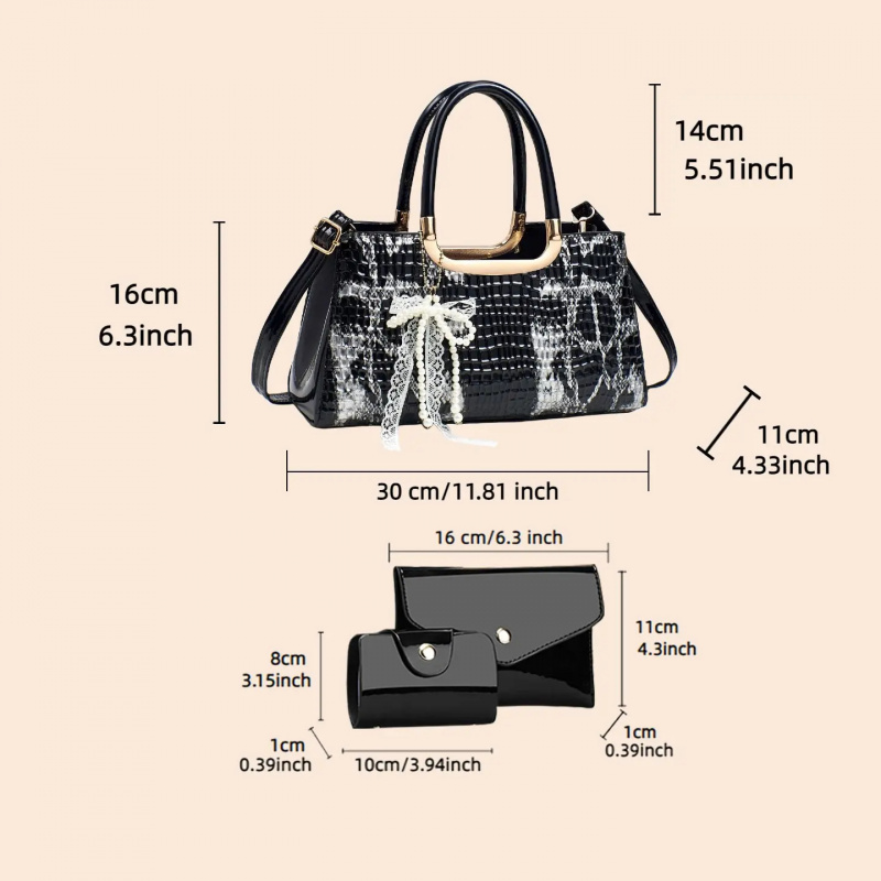 Women's Handbag Set, Crocodile - Women Accessories Set 评论和价格
