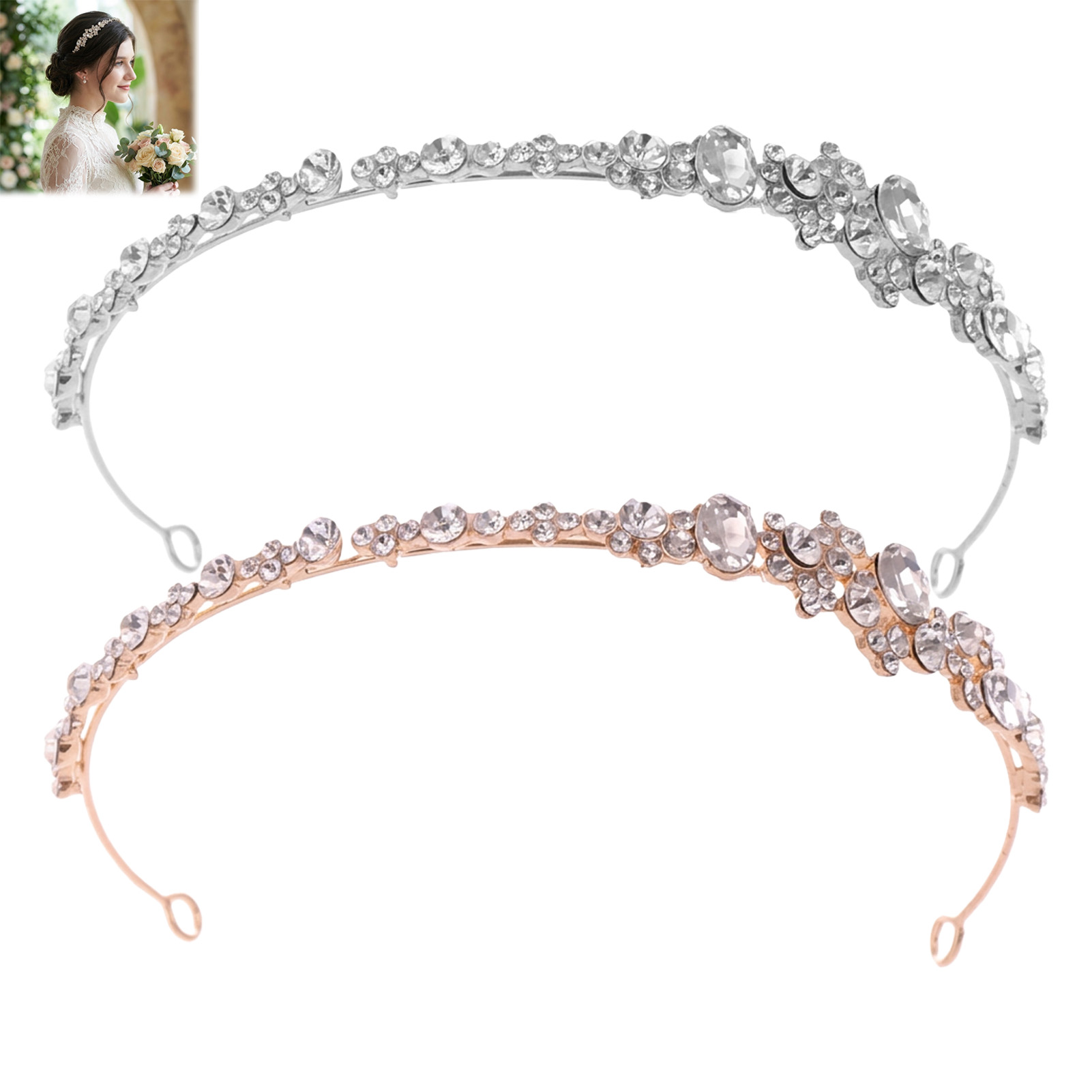 Alloy Rhinestone Crown Headban - Women Accessories For Wedding 评论和价格
