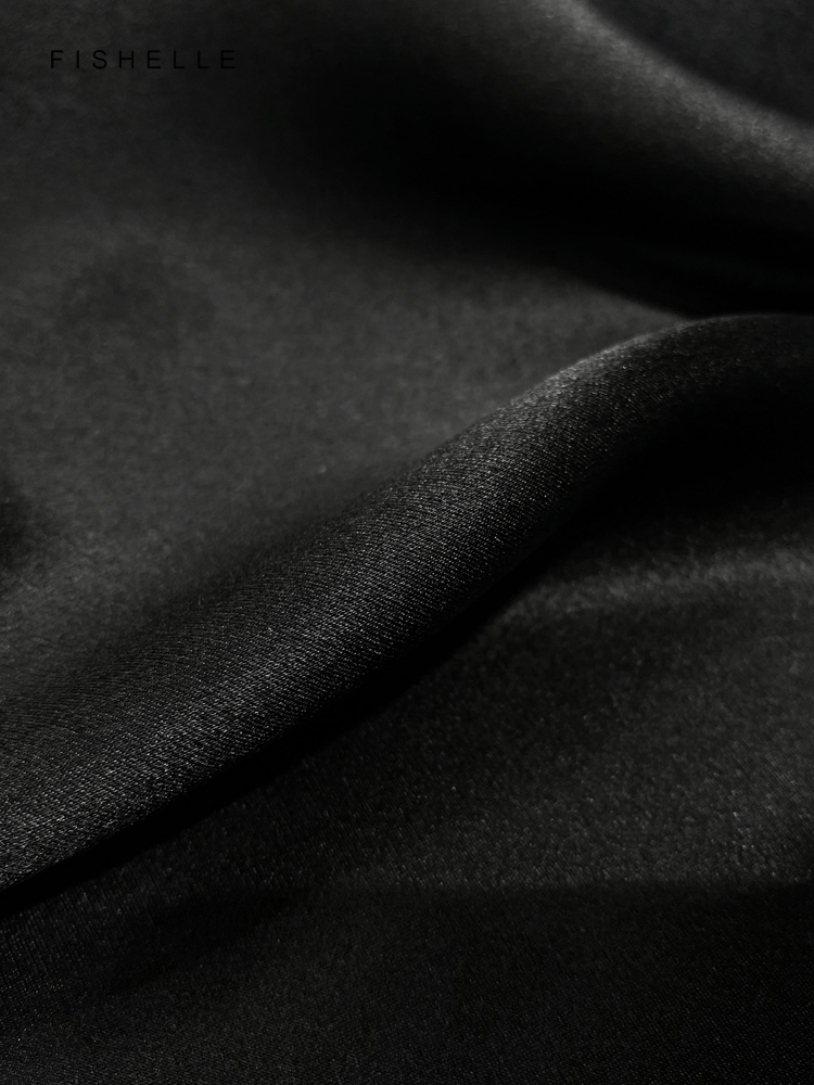 Solid color black pure silk sc - Silk Scarf Square 评论和价格