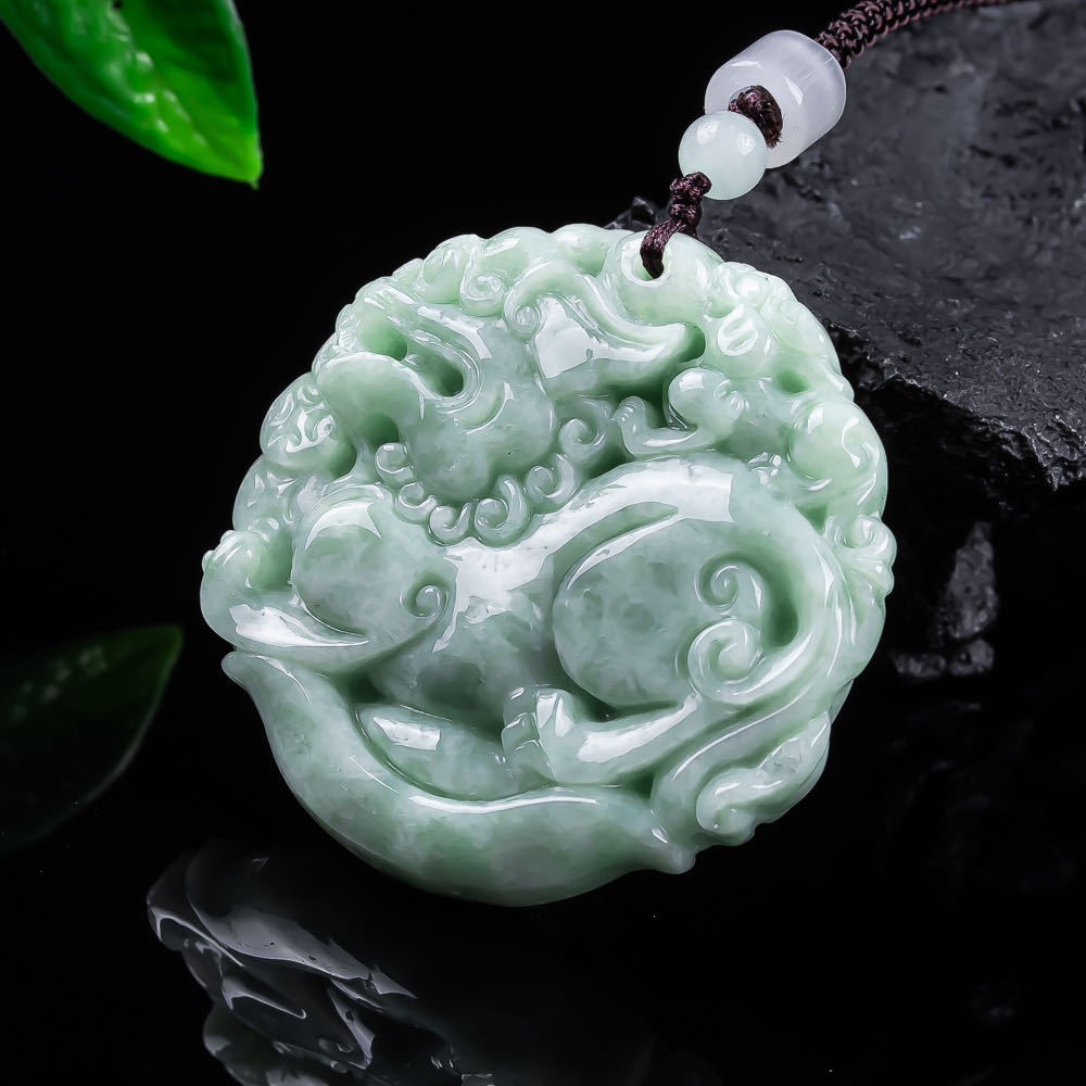 Natural Myanmar Jadeite Pixiu  - Women Accessories For Gift 评论和价格