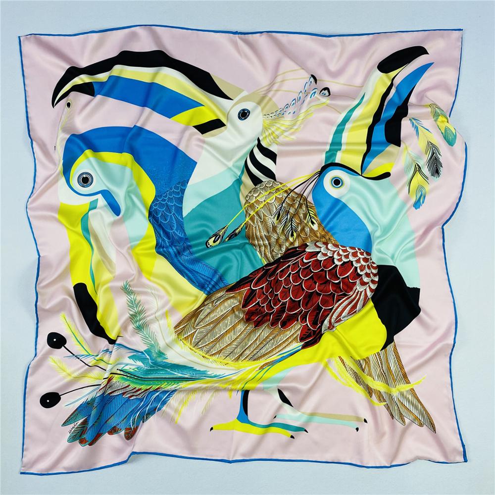 90cm Luxury Parrot Twill Silk  - Silk Scarf Square 评论和价格