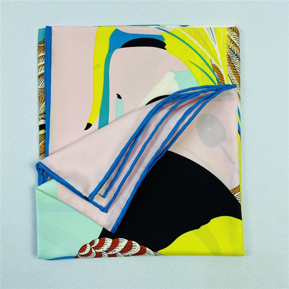 90cm Luxury Parrot Twill Silk  - Silk Scarf Square 评论和价格