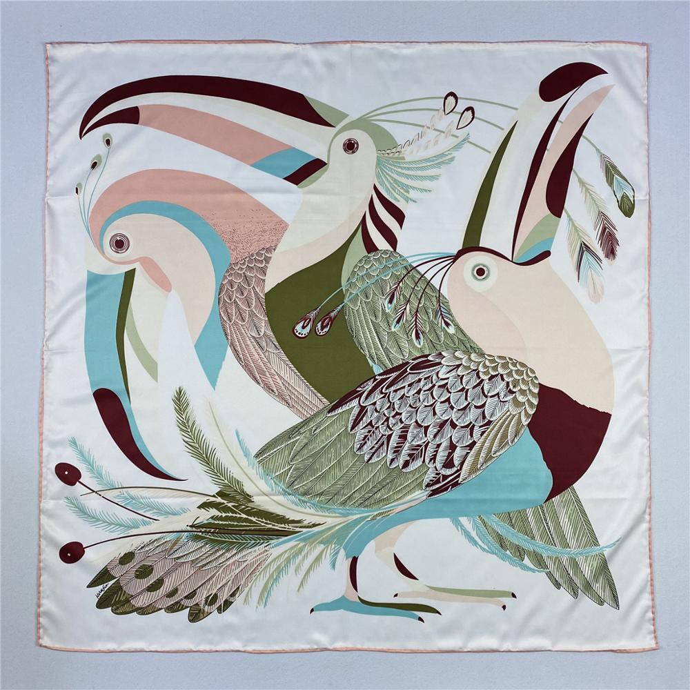 90cm Luxury Parrot Twill Silk  - Silk Scarf Square 评论和价格
