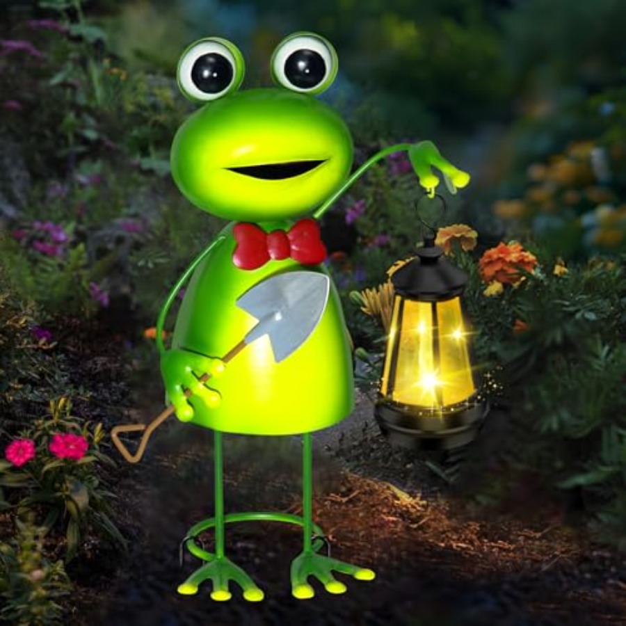 Solar Garden Lights Frog Statu - Women Accessories For Gift 评论和价格