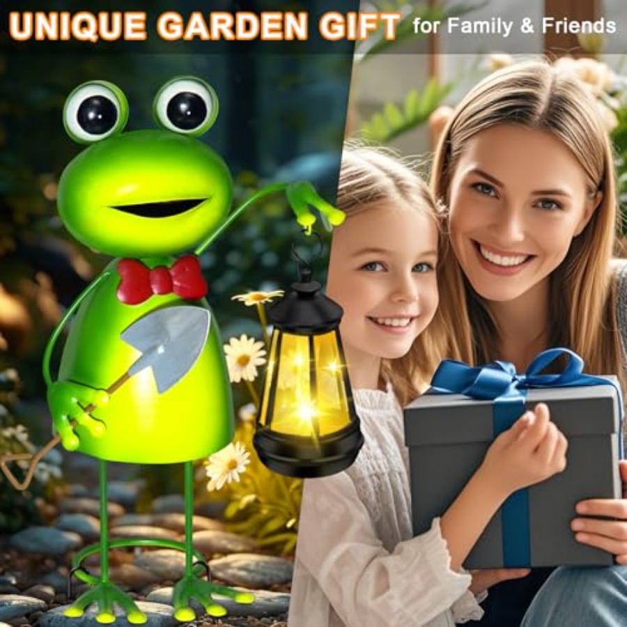 Solar Garden Lights Frog Statu - Women Accessories For Gift 评论和价格