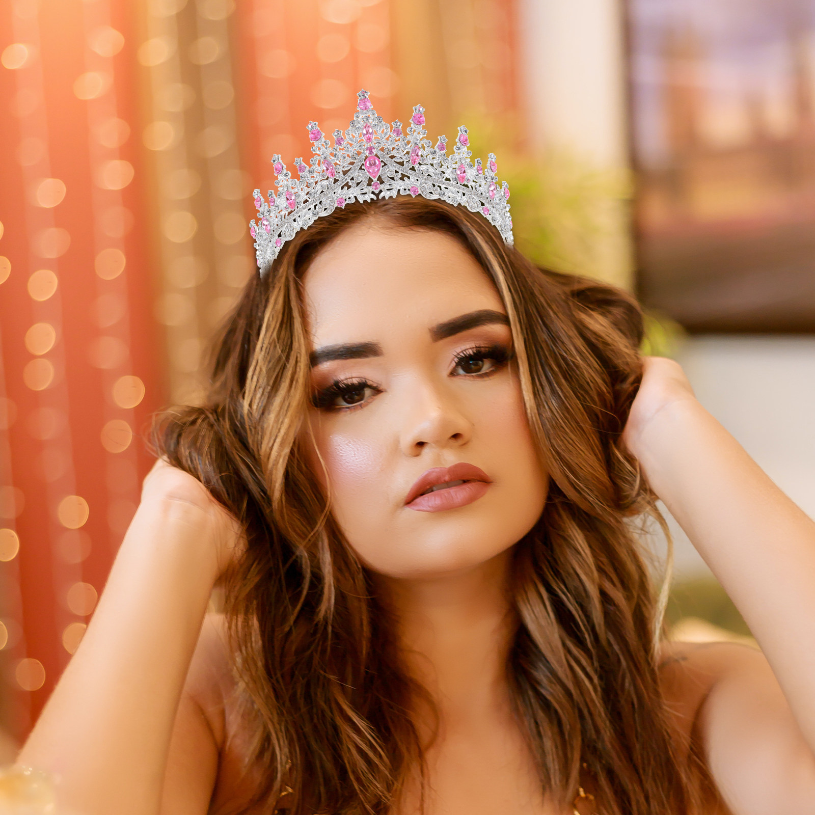 Rhinestone Crown Hairband Eleg - Women Accessories For Wedding 评论和价格